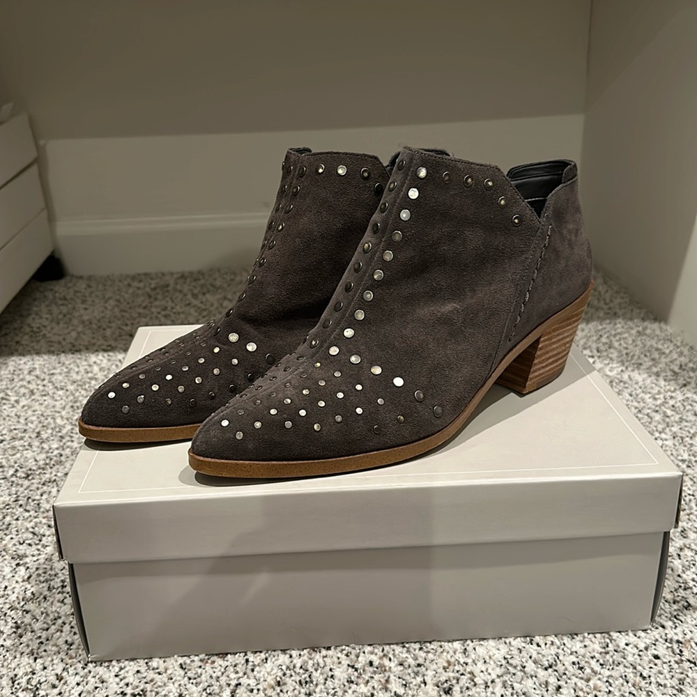 1. State Grey studded booties
